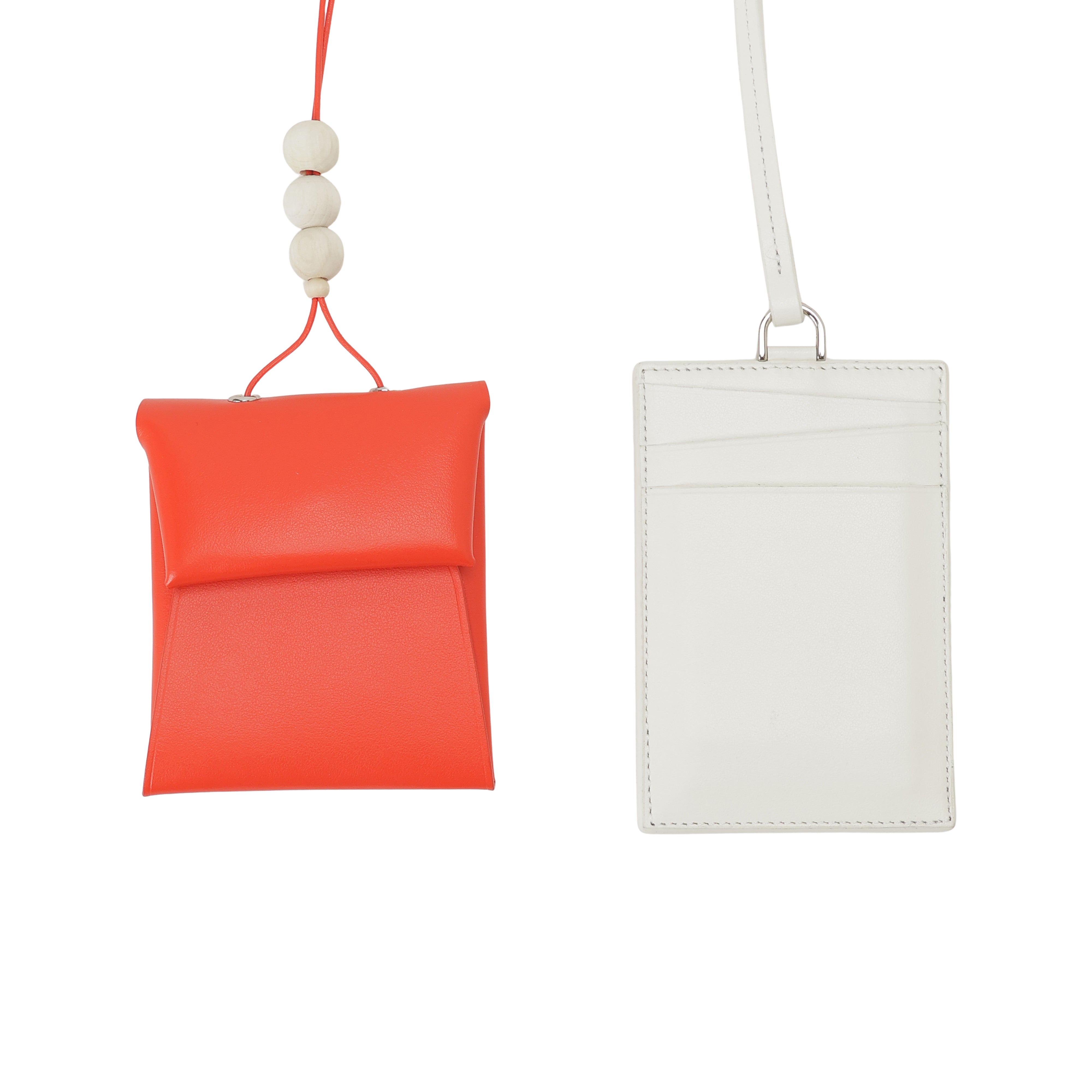 【UNKNOWN PRODUCTS x SISE】 COLLABORATION SMALL LEATHER GOODS (WHITE/ORANGE)