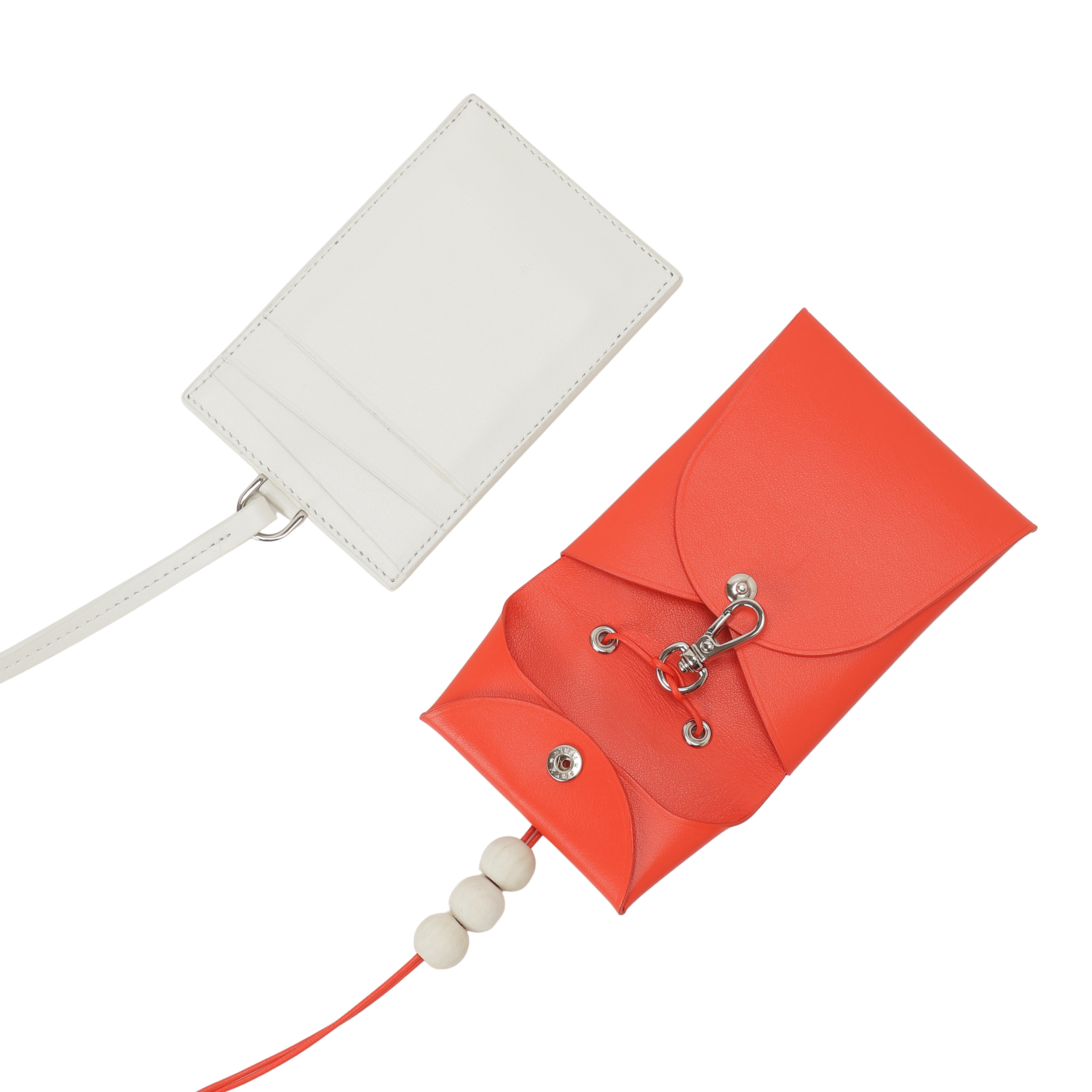 【UNKNOWN PRODUCTS x SISE】 COLLABORATION SMALL LEATHER GOODS (WHITE/ORANGE)