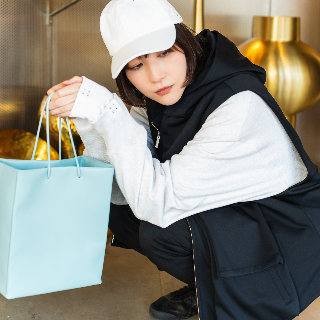 25SS HOODIE VEST (BLACK)