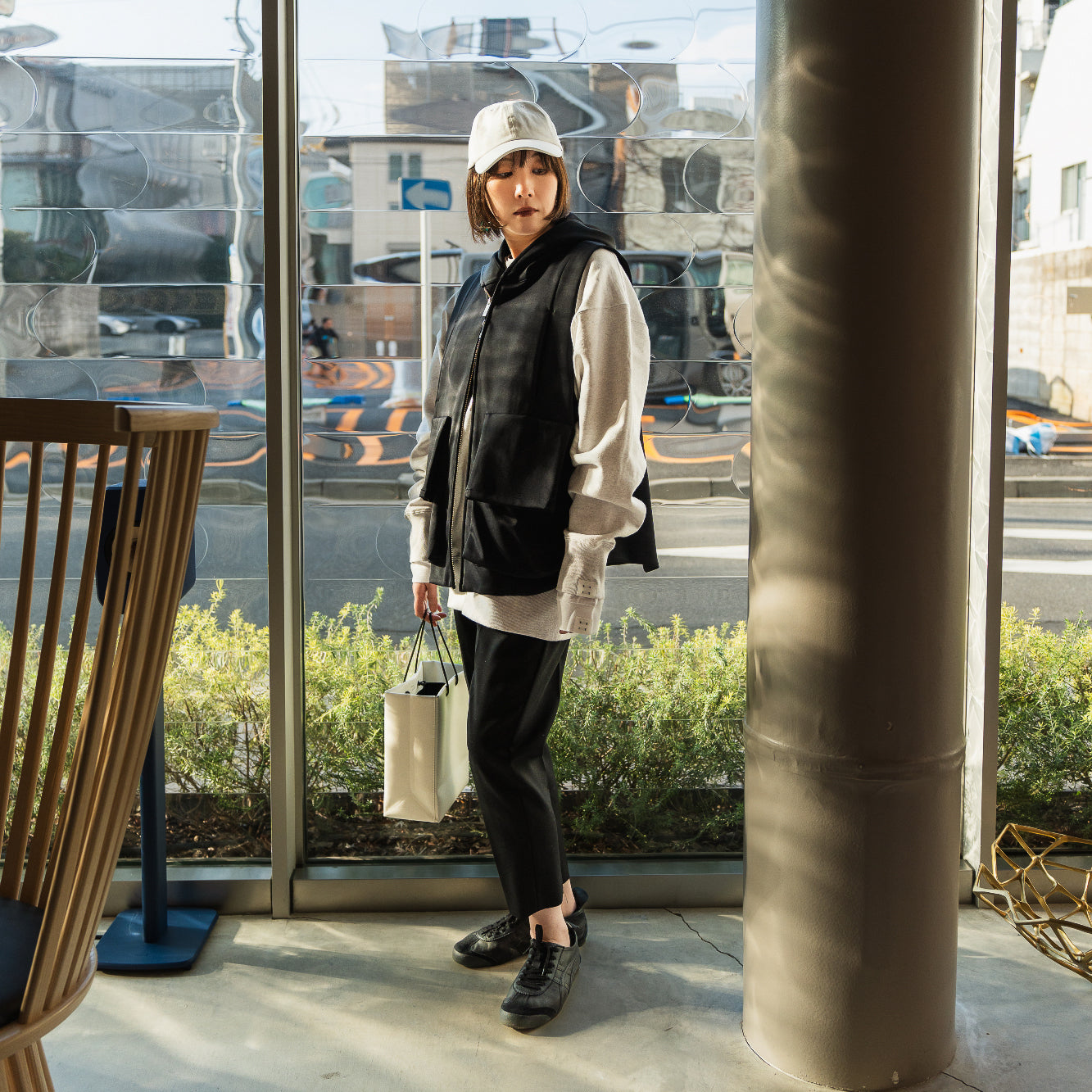 25SS HOODIE VEST (BLACK)