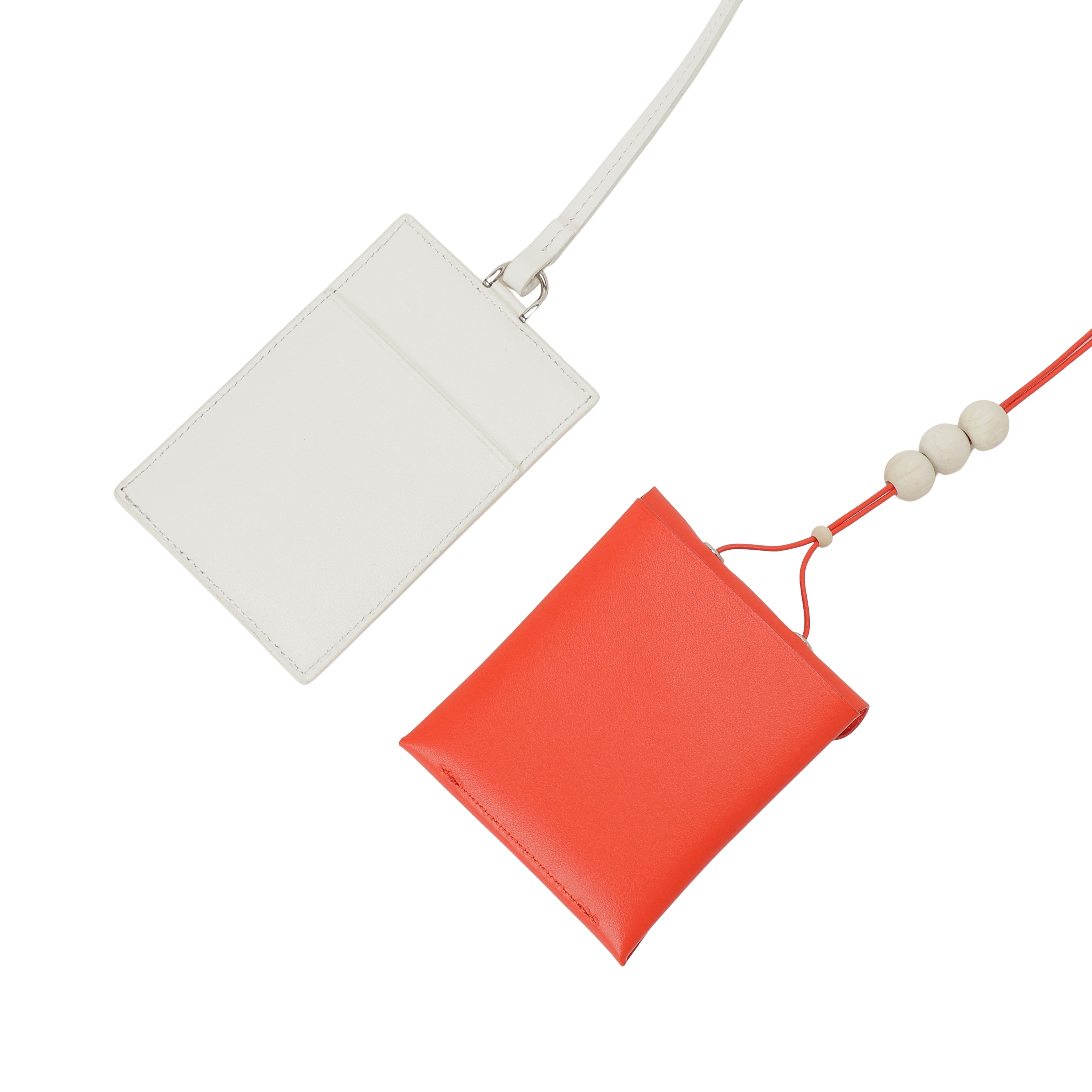 【UNKNOWN PRODUCTS x SISE】 COLLABORATION SMALL LEATHER GOODS (WHITE/ORANGE)