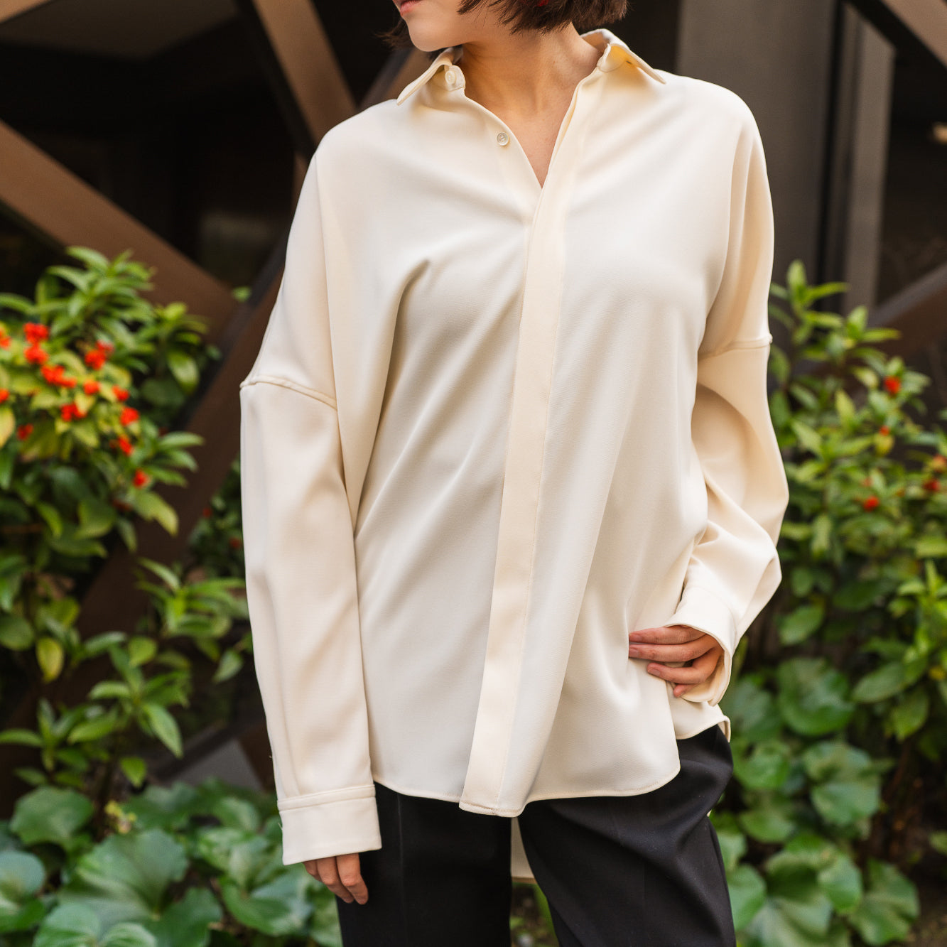 24AW TWILL BALLOON SHIRTS (WHITE)