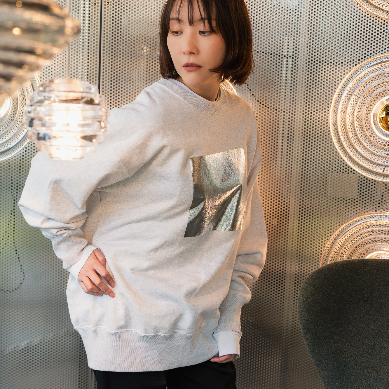 24AW CREW SWEAT (WHITE HEATHER)